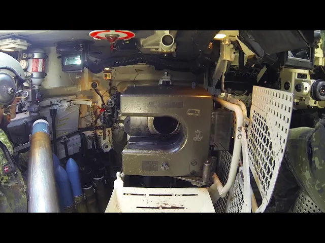 inside the leopard 1a5 - tank gunnery loading